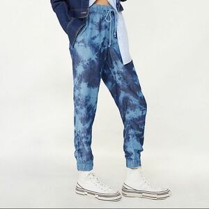 Anthropologie Cloth & Stone Blue Tie-Dye Joggers